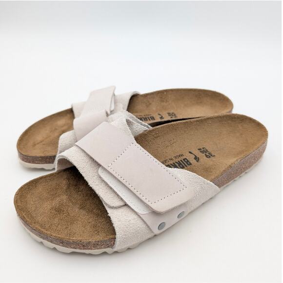 Birkenstock Oita Suede Leather Flat Sandals Women's Gray Size US W8/M6 EU39 - Picture 1 of 11